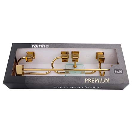 Kit para banheiro dourado, Gold