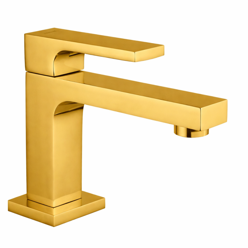 Torneira Lavatório Bancada Piazza C-80 11.5090 Âmbar Gold Bica Baixa