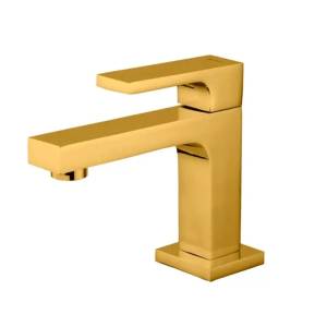 Torneira fixa bancada Piazza Baixa Âmbar Gold 11.5090 C-80 1/4 Volta